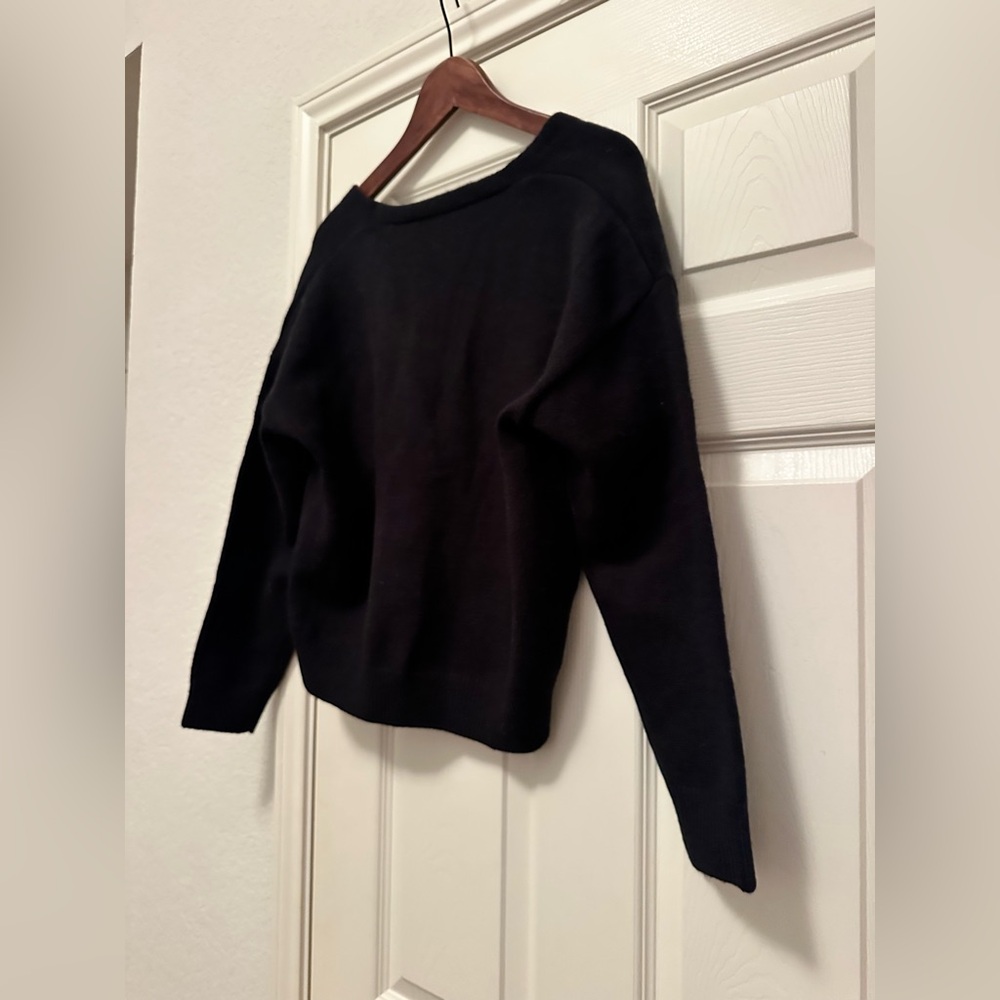 Floral Daisy Knit Cardigan Y2K Long Sleeve V Neck Cropped Daisy, Large - Picture 10 of 11